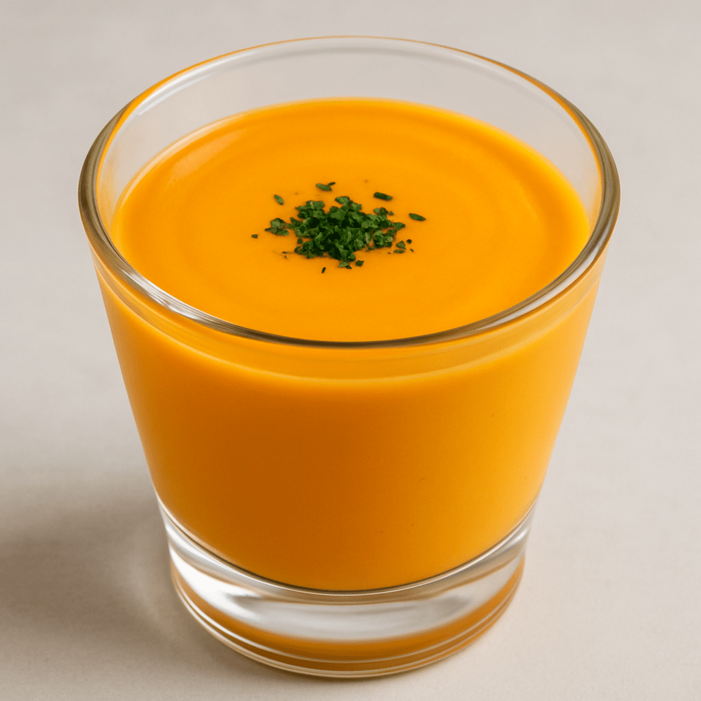 Foto gazpacho de calabaza. Preparación receta saludable