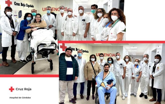 Pacientes del accidente ferroviario de Adamuz reciben el alta en el Hospital Cruz Roja de Córdoba junto al equipo sanitario