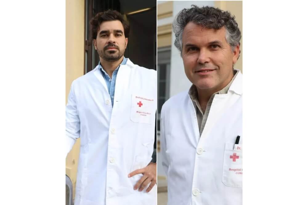 Dr. Javier Redel y Dr. Francisco Javier González, especialistas del Hospital Cruz Roja de Córdoba, durante una entrevista sobre diagnóstico precoz del cáncer de pulmón